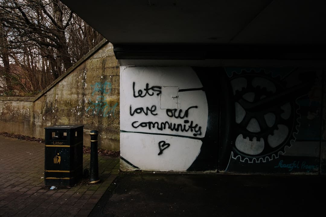 building therapy dog team — lets love over community text wall